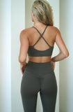 Scoop Neck Sports Bra - Khaki