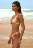 Gigi Gold Pink Shimmer Crochet Bikini Top
