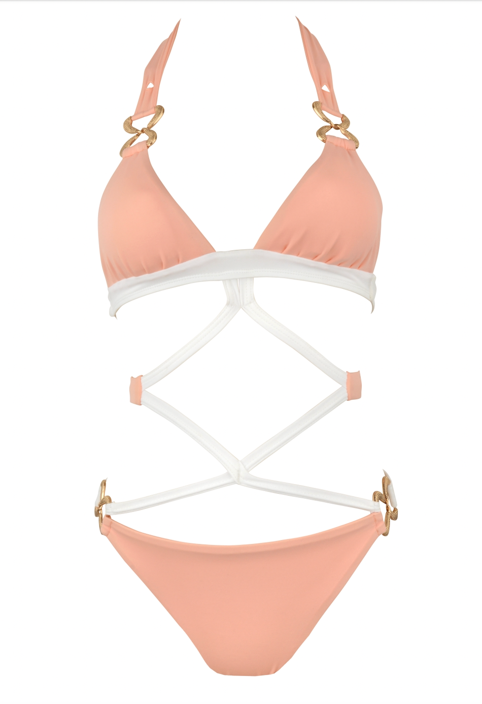 Peach Cut Out Belt Swimsuit – Luxsea Swimwear